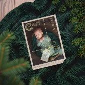 Special Delivery Pakket Baby Geboorte Statistieken Folie Feestdagenkaart