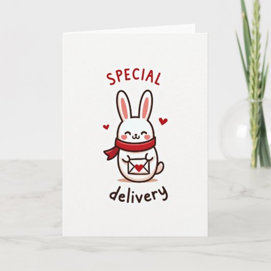 Special Delivery Rabbit Card Kaart (Voorkant)