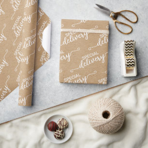 Special Delivery Word Art Nepachtige Rustieke Brui Cadeaupapier