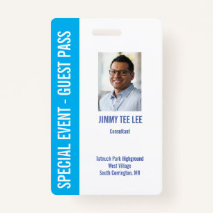 Special Event Security Media Pass Badge