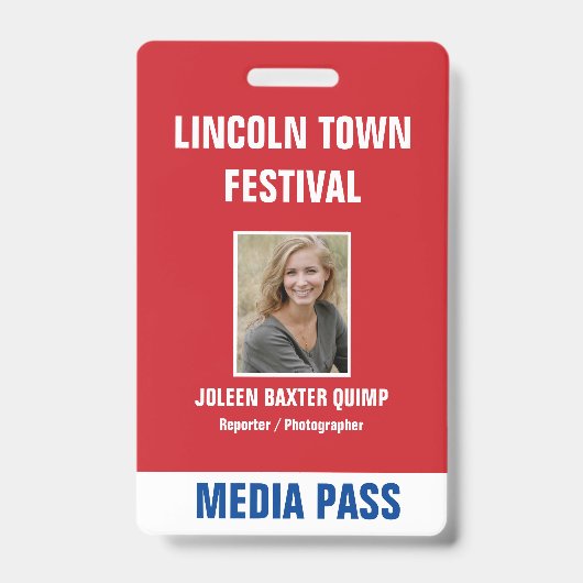 Special Event Security Media Pass QR-code Badge (Voorkant)