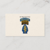 Special Forces Green Berets Rangers SFG SF Patch Visitekaartje (Achterkant)