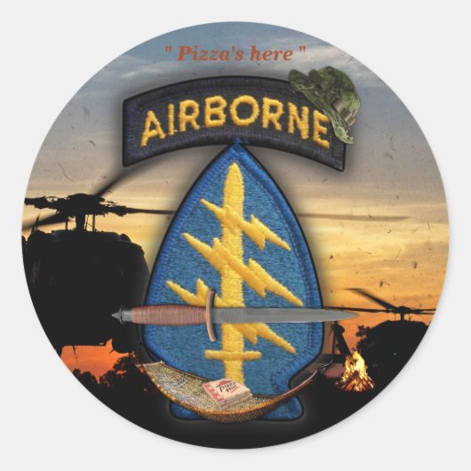 Special forces Groene Baretten lrp naam Ronde Sticker (Voorkant)