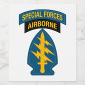 Special Forces insignia Airborne Tab Wijn Etiket (Enkel label)