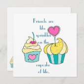 Special Friend Cupcake Message Flat Birthday Card (Voorkant / Achterkant)