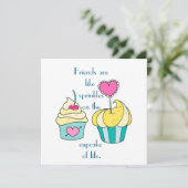 Special Friend Cupcake Message Flat Birthday Card (Staand voorkant)