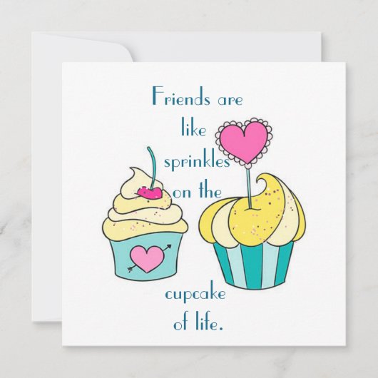 Special Friend Cupcake Message Flat Birthday Card (Voorkant)