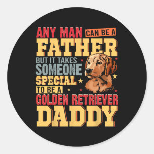 Special Golden Retriever Papa Vaders Dag Hond Lov Ronde Sticker