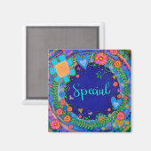 Special Hearts  Fun Floral Inspirivity Magneet (Voorkant / Achterkant)