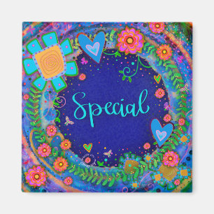 Special Hearts Fun Floral Inspirivity Magneet