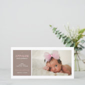 Special Moment Foto Baby Meisje Geboorteaankondigi Aankondiging (Staand voorkant)