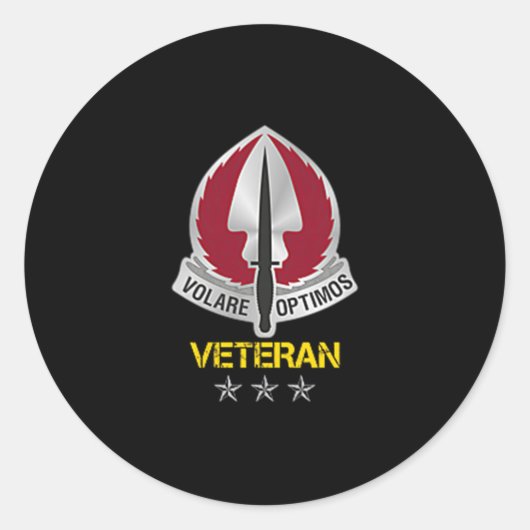 Special Operations Aviation Command Logo Veteran P Ronde Sticker (Voorkant)