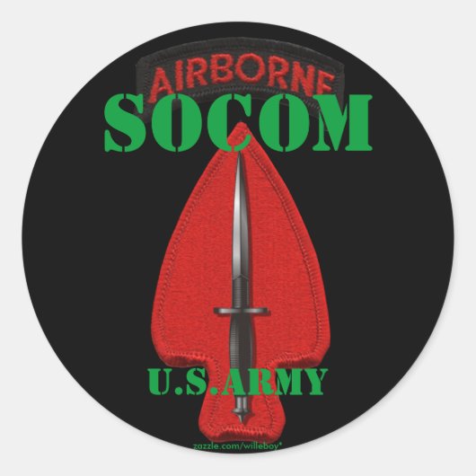 Special Ops USASOC PSYOP Veterans Vets Ronde Sticker (Voorkant)