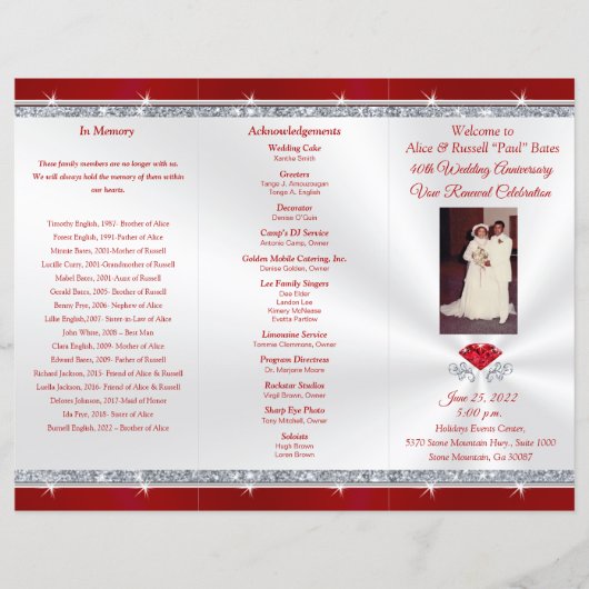 Special Order, 40th Jubileum Programme for Alice (Voorkant)