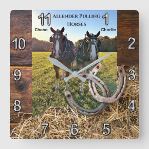 Special Order, Chase en Charlie Horse Clock Vierkante Klok