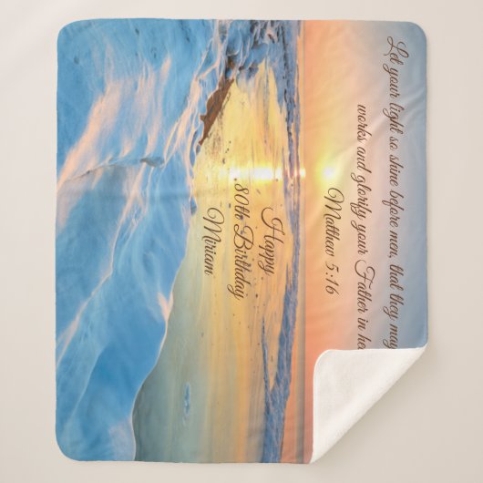Special Order Winter Beach Sunset Sherpa Blanket Sherpa Deken (Voorkant)