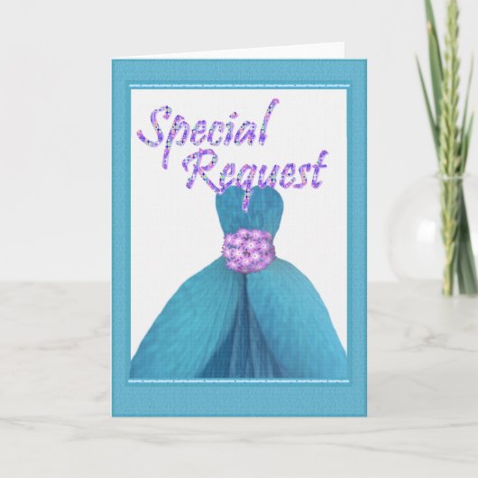 Special Request Wedding Invite - Turquoise Gown (Voorkant)