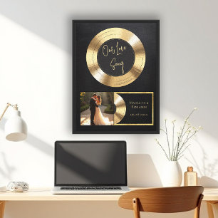 Special Song Wedding Jubileum Gold LP Foto Canvas Afdruk