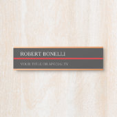 Special Unique Grey Red Elegant Modern Deurbordje (Voorkant)