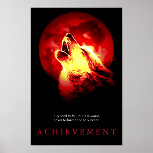 Special Unique Motivational Wolf Poster Print (Devant)