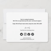 Speciale 10% zakelijke Logo client biedt aangepast Bedankkaart (Achterkant)