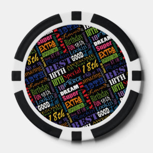 Speciale 18e verjaardag foto met monogram poker chips