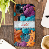 Speciale 3D bloemenregeling, diamant lijst Case-Mate iPhone Case