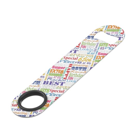 Speciale 65e gepersonaliseerde cadeautjes van de B Speed Flessenopener (Voorkant Gekanteld)