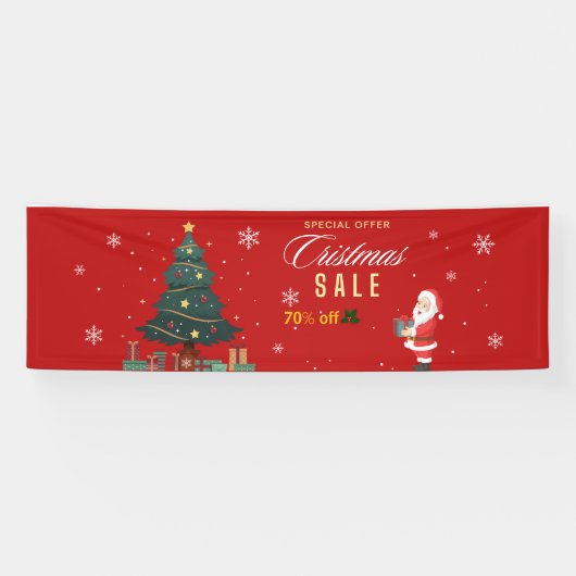 Speciale Aanbieding Kerstverkoop X% korting groot Spandoek (Horizontaal)