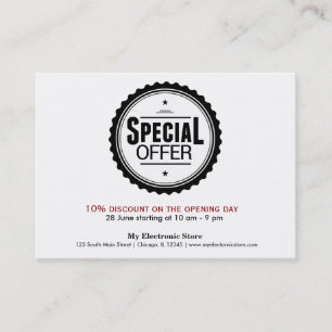 Speciale aanbieding visitekaartje