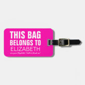 Speciale aandacht voor Funny Bag | Humor Roze Bagagelabel (Voorkant horizontaal)