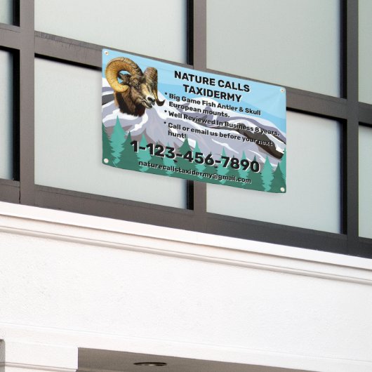 Speciale acties voor Taxidermy-winkels aanpassen Spandoek (Buitenkant Gebouw)