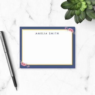 Speciale afbeelding Blauwe rand Roze bloemen bloem Post-it® Notes