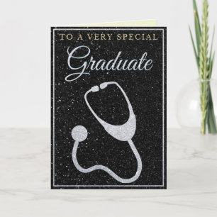 Speciale Afstuderen Zilver Glitter Doctor Kaart