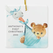 Speciale bezorging baby's eerste kerstBeer Keramisch Ornament (Voorkant)