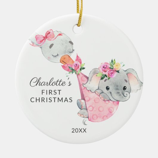 Speciale bezorging baby's eerste kerstfeest keramisch ornament (Voorkant)