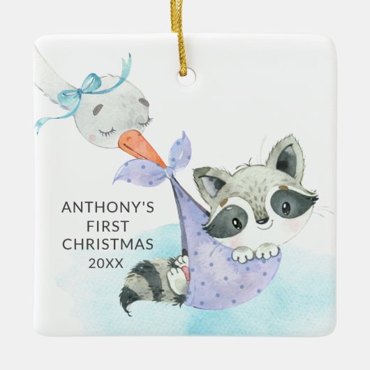 Speciale bezorging baby's eerste kerstvakantie keramisch ornament (Voorkant)