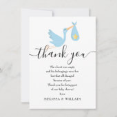 Speciale bezorging dank je gedicht baby jongen sho bedankkaart (Voorkant)