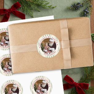 Speciale bezorging foto sticker met groene streep