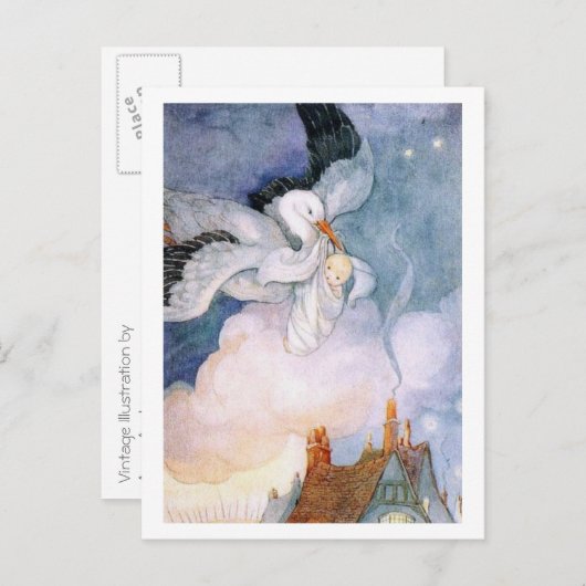 Speciale bezorging – Nieuwe baby Aankondigingskaart (Voorkant / Achterkant)