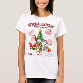 Speciale bezorging Noordpool Kerstman T-shirt