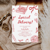 Speciale bezorging Pizza Baby shower Kaart