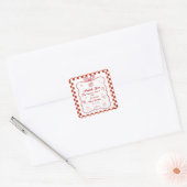 Speciale bezorging Pizza Baby shower Party Vierkante Sticker (Envelop)