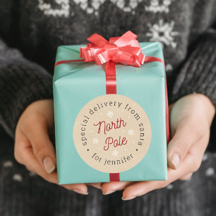 Speciale bezorging van de Kerstman Noordpool Kerst Ronde Sticker