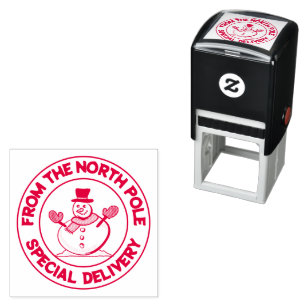 Speciale bezorging van de sneeuwman van de Noordpo Zelfinktende Stempel