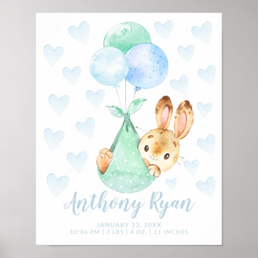 Speciale bezorgingswinkels Bunny Rabbit Baby Stats Poster (Voorkant)