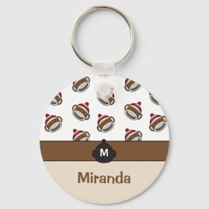 Speciale Big Smile Sock Monkey Emoji Sleutelhanger