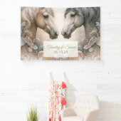 Speciale boeiende paarden bruiloft banner (Insitu)