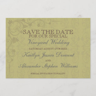 Speciale bruiloft voor wijnstokken save the date