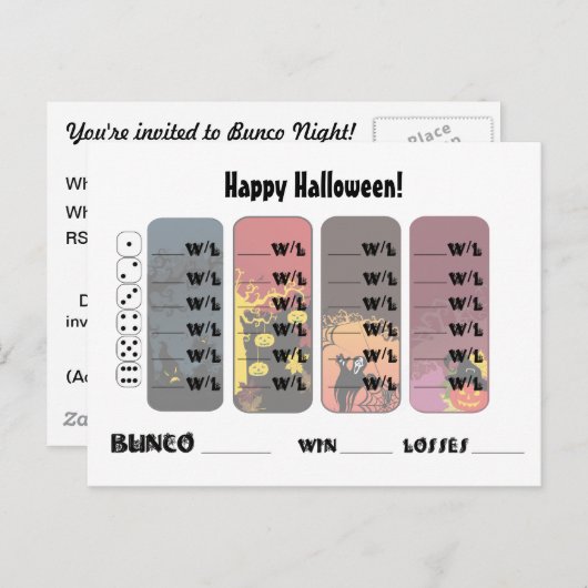 Speciale Bunco Post Kaart Uitnodigingen (Voorkant / Achterkant)